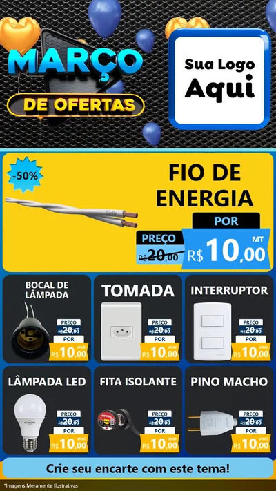 Modelo de Rede Social para Stories com o tema Março de Ofertas para Materiais Elétricos