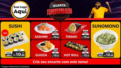 Modelo de TV para TV Horizontal com o tema Quarta Turbinada para Comida japonesa
