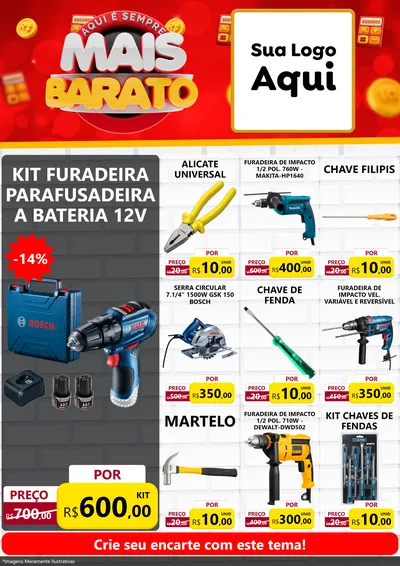 Modelo de Encarte para Encarte A4 Vertical com o tema Mais Barato para Maquinas e Ferramentas