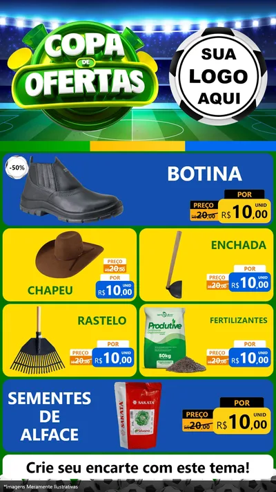 Modelo de TV para TV Vertical com o tema Copa de Ofertas para Agropecuária