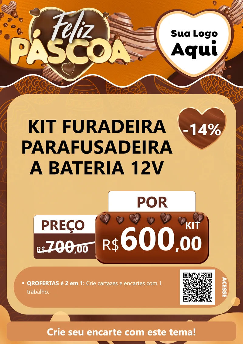 Modelo de Cartaz para Cartaz A4 Vertical com o tema Feliz Páscoa para Maquinas e Ferramentas