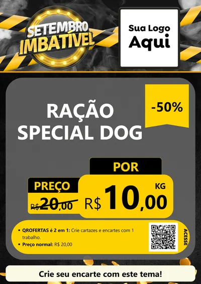 Modelo de Cartaz para Cartaz A4 Vertical com o tema Setembro Imbatível para Pet Shop