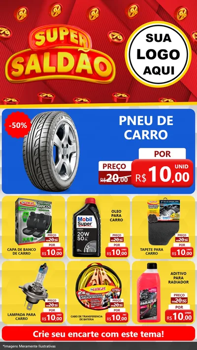 Modelo de Rede Social para Stories com o tema Super Saldão para Auto peças