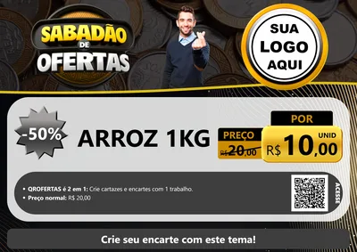 Modelo de Cartaz para Cartaz A4 Horizontal com o tema Sabadão de Ofertas para Supermercado