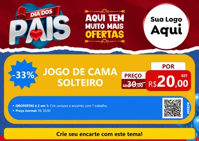 Modelo de Cartaz para Cartaz A4 Horizontal com o tema Dia dos Pais para Cama, Mesa e Banho