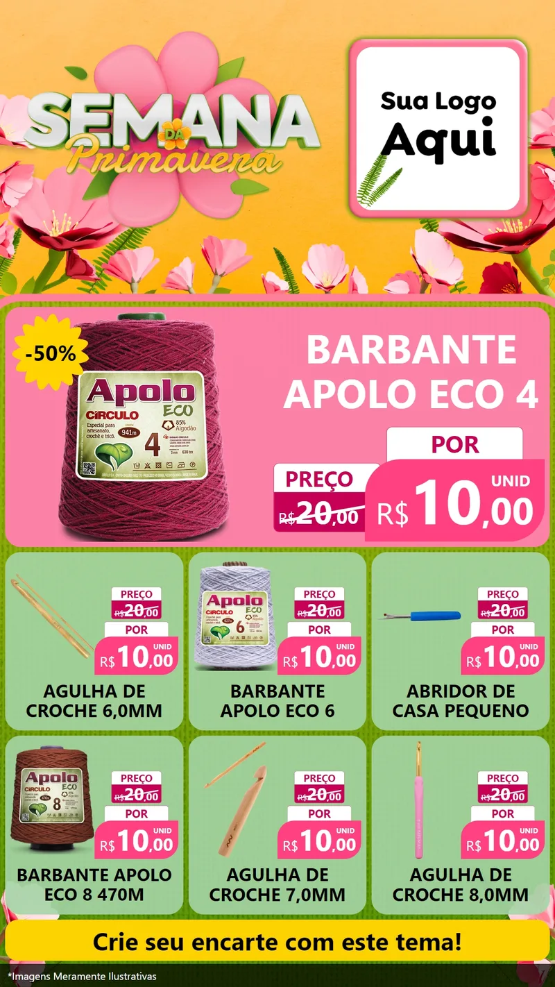 Modelo de Rede Social para Stories com o tema Semana da Primavera para Armarinho e Aviamentos