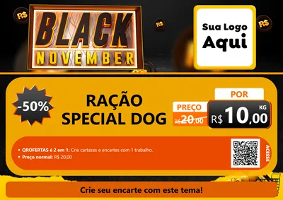 Modelo de Cartaz para Cartaz A4 Horizontal com o tema Black November para Pet Shop