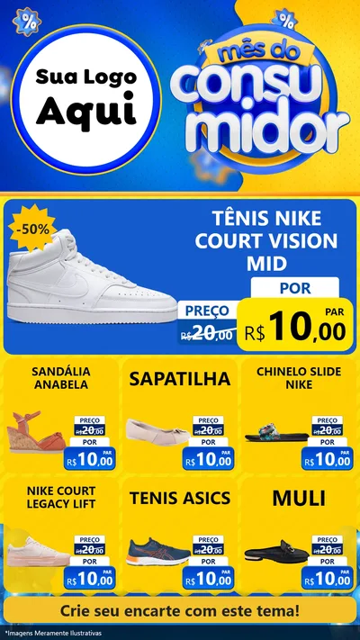 Modelo de Rede Social para Stories com o tema Mês do Consumidor para Calçados
