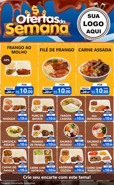 Modelo de Encarte para Encarte Grande com o tema Ofertas da Semana - Páscoa para Restaurante