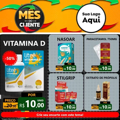 Modelo de Rede Social para Feed Facebook com o tema Mês do Cliente para Farmácia