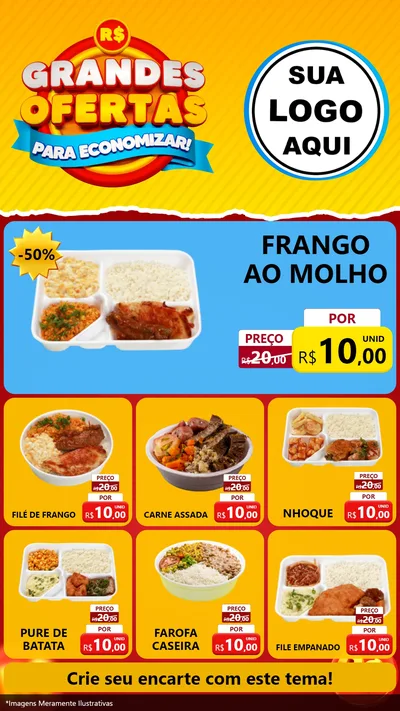 Modelo de Rede Social para Stories com o tema Grandes Ofertas Para Economizar! para Restaurante