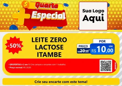 Modelo de Cartaz para Cartaz A4 Horizontal com o tema Quarta Mais Especial para Frios e Laticínios
