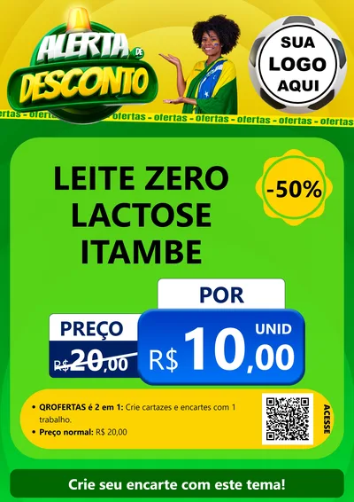 Modelo de Cartaz para Cartaz A4 Vertical com o tema Alerta de Desconto para Frios e Laticínios