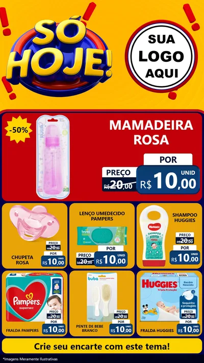 Modelo de Rede Social para Stories com o tema Só Hoje! para Bebês
