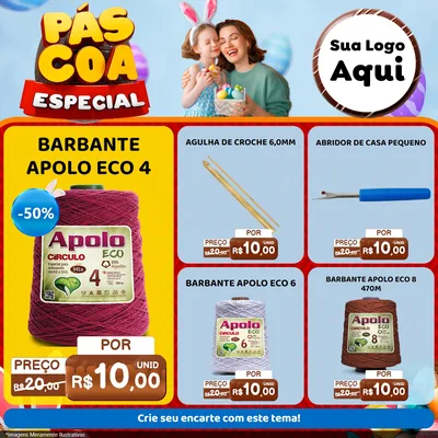Modelo de Rede Social para Feed Facebook com o tema Páscoa Especial para Armarinho e Aviamentos