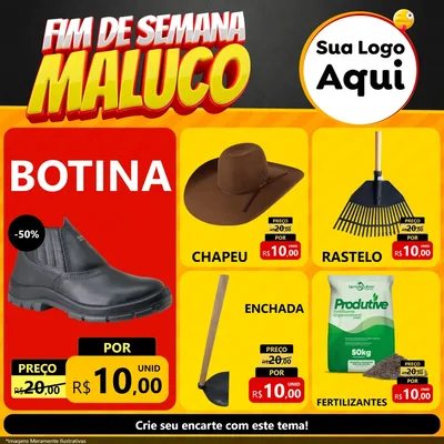 Modelo de Rede Social para Feed Facebook com o tema Final de Semana Maluco para Agropecuária