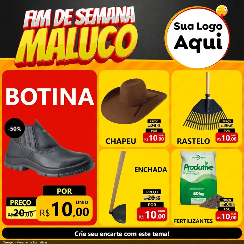 Modelo de Rede Social para Feed Facebook com o tema Final de Semana Maluco para Agropecuária