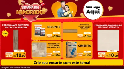 Modelo de TV para TV Horizontal com o tema Semana dos Namorados para Pisos e revestimentos