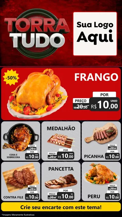 Modelo de Rede Social para Stories com o tema Torra Tudo para Assados
