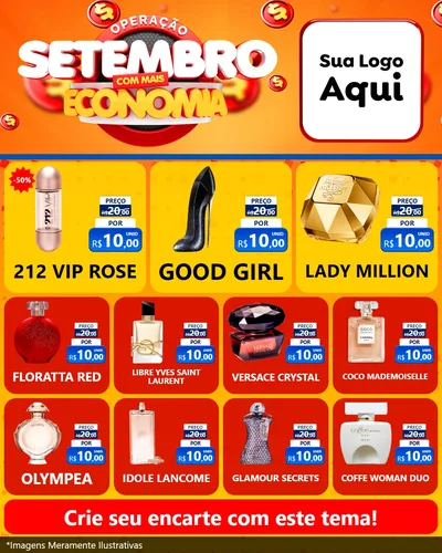 Modelo de Rede Social para Feed Instagram com o tema Operação Setembro Com Muita Economia para Perfumes