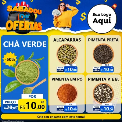 Modelo de Rede Social para Feed Facebook com o tema Sabadou de Ofertas para Produtos Naturais