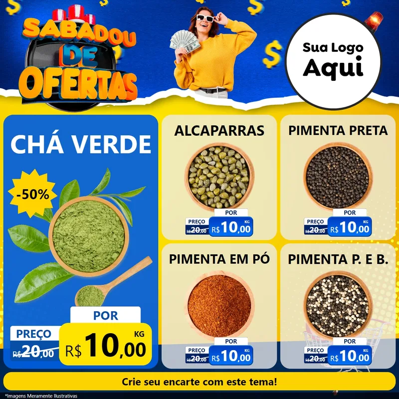 Modelo de Rede Social para Feed Facebook com o tema Sabadou de Ofertas para Produtos Naturais