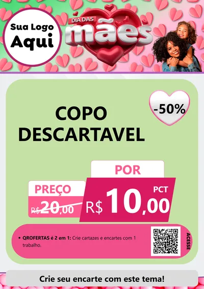 Modelo de Cartaz para Cartaz A4 Vertical com o tema Dia das Mães para Embalagens