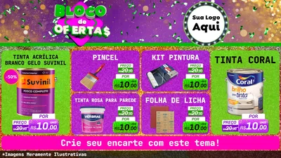 Modelo de TV para TV Horizontal com o tema Bloco de Ofertas para Tintas e Ferramentas