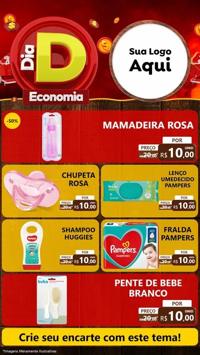 Modelo de TV para TV Vertical com o tema Dia D Economia para Bebês