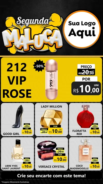 Modelo de Rede Social para Stories com o tema Segunda Maluca para Perfumes