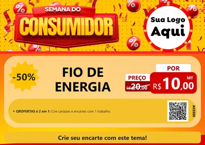 Modelo de Cartaz para Cartaz A4 Horizontal com o tema Semana do Consumidor para Materiais Elétricos
