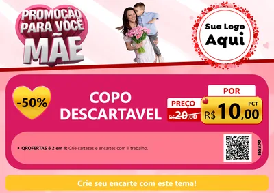 Modelo de Cartaz para Cartaz A4 Horizontal com o tema Promoção Para Você Mãe para Embalagens