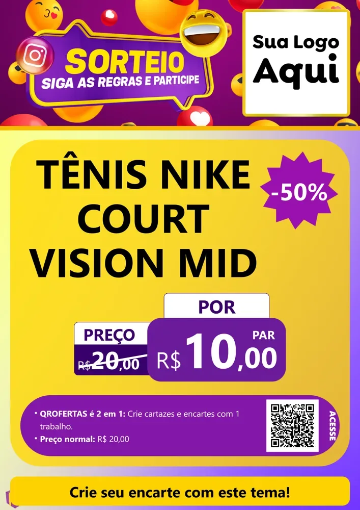 Modelo de Cartaz para Cartaz A4 Vertical com o tema Sorteio para Calçados