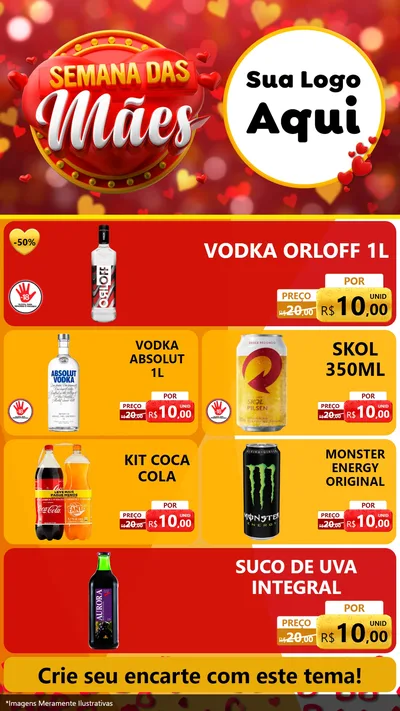 Modelo de TV para TV Vertical com o tema Semana das Mães para Distribuidora de bebidas