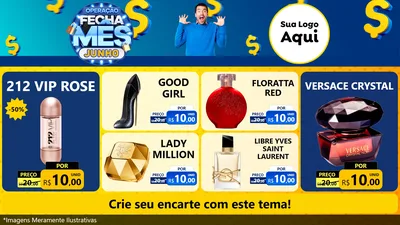 Modelo de TV para TV Horizontal com o tema Operação Fecha Mês, Junho para Perfumes