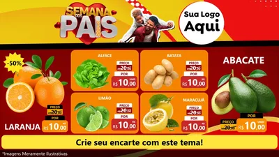 Modelo de TV para TV Horizontal com o tema Semana Dos Pais para Hortifrúti