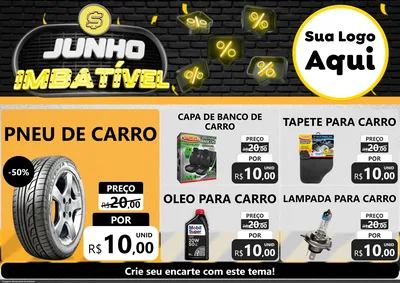 Modelo de Encarte para Encarte A4 Horizontal com o tema Junho Imbatível para Auto peças