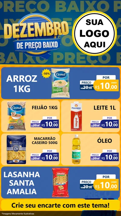 Modelo de TV para TV Vertical com o tema Dezembro de Preço Baixo para Supermercado