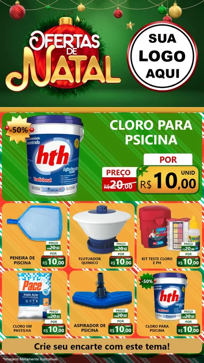 Modelo de Rede Social para Stories com o tema Ofertas de Natal para Produtos para Piscina