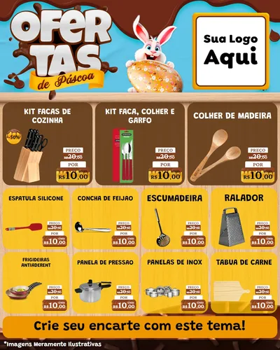 Modelo de Rede Social para Feed Instagram com o tema Ofertas de Páscoa para Utilidades Domésticas