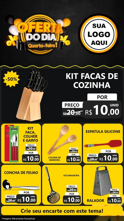 Modelo de Rede Social para Stories com o tema Oferta do Dia - Quarta Feira! para Utilidades Domésticas