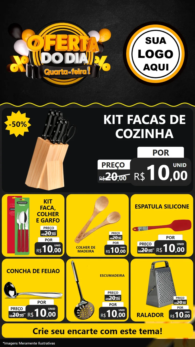 Modelo de Rede Social para Stories com o tema Oferta do Dia - Quarta Feira! para Utilidades Domésticas
