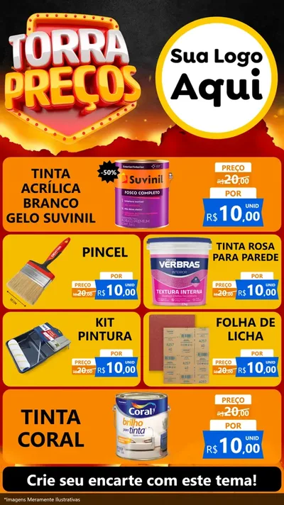 Modelo de TV para TV Vertical com o tema Torra Preços para Tintas e Ferramentas