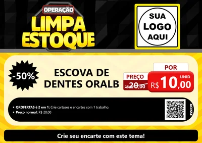 Modelo de Cartaz para Cartaz A4 Horizontal com o tema Operação Limpa Estoque para Higiene Pessoal