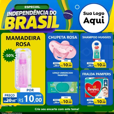 Modelo de Rede Social para Feed Facebook com o tema Especial Independência do Brasil para Bebês