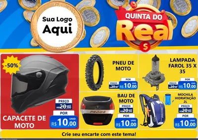 Modelo de Encarte para Encarte A4 Horizontal com o tema Quinta do Real para Moto peças