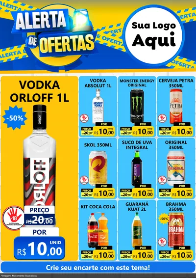 Modelo de Encarte para Encarte A4 Vertical com o tema Alerta de Ofertas para Distribuidora de bebidas