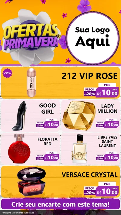 Modelo de TV para TV Vertical com o tema Ofertas Da Primavera para Perfumes
