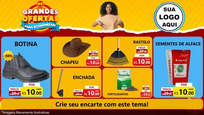 Modelo de TV para TV Horizontal com o tema Grandes Ofertas Para Economizar! para Agropecuária