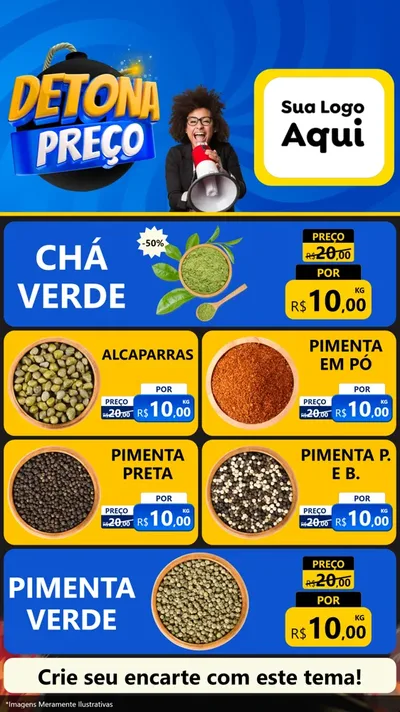 Modelo de TV para TV Vertical com o tema Detona Preços para Produtos Naturais